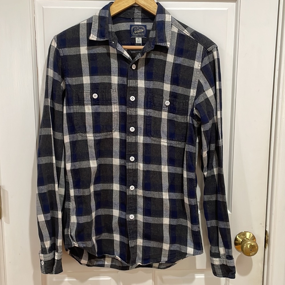 J. Crew || Sportsman's Outfitters Flannel Plaid Button Down Shirt; Size S Slim - Picture 12 of 12